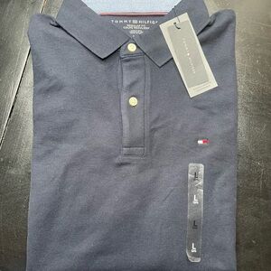 Tommy Hilfiger Men's Navy Blue Regular Fit Polo Shirt Large NWT